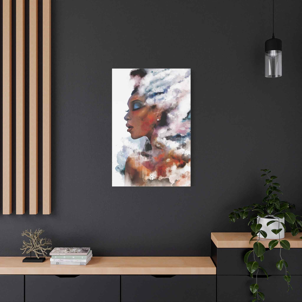 Abstract Watercolor Woman Art - Dreamy Canvas Portrait Wall Decor - TheKaraHan