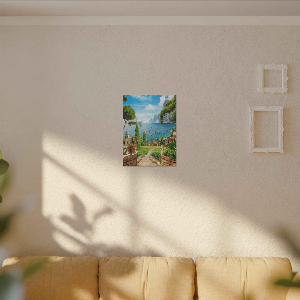 Mediterranean Seaside Canvas Art - Stunning Matte Stretched Wall Painting - TheKaraHan