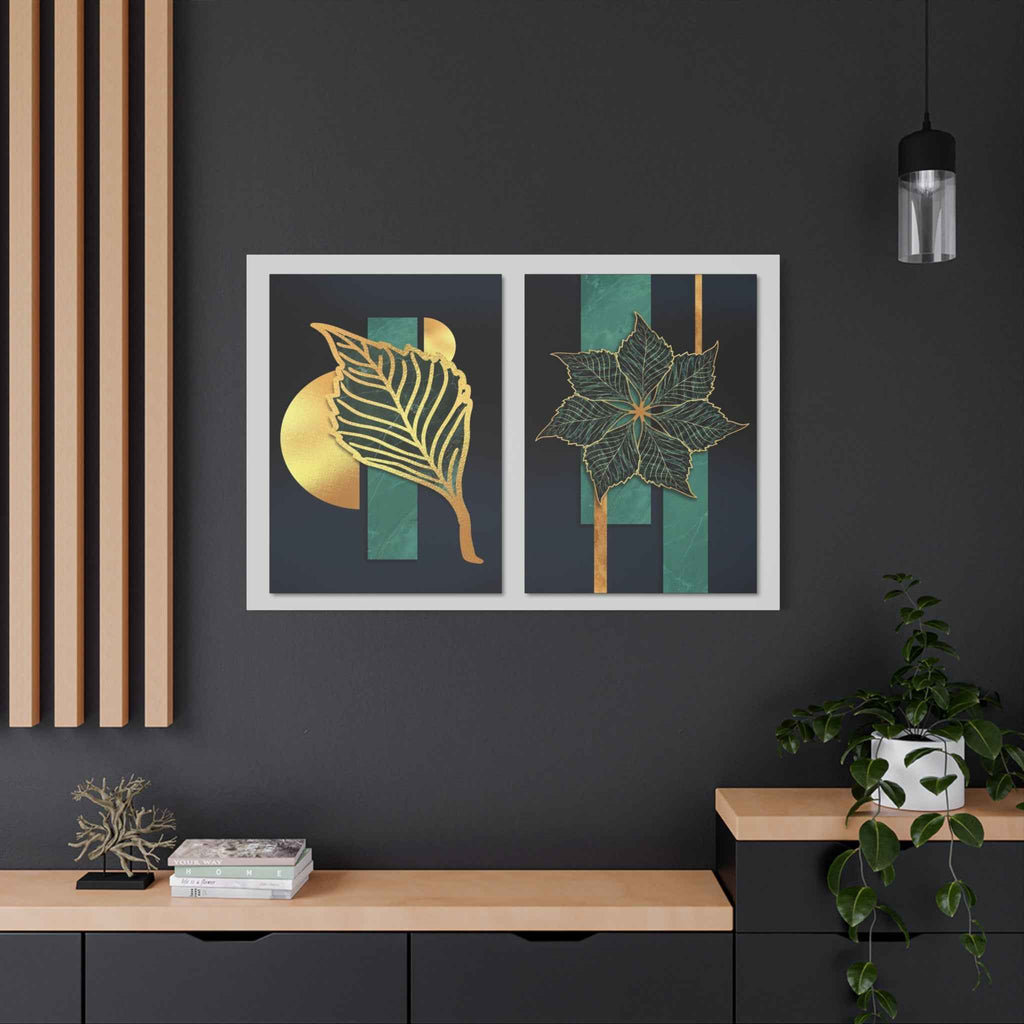 Gold Leaf Wall Art - Botanical Abstract Prints