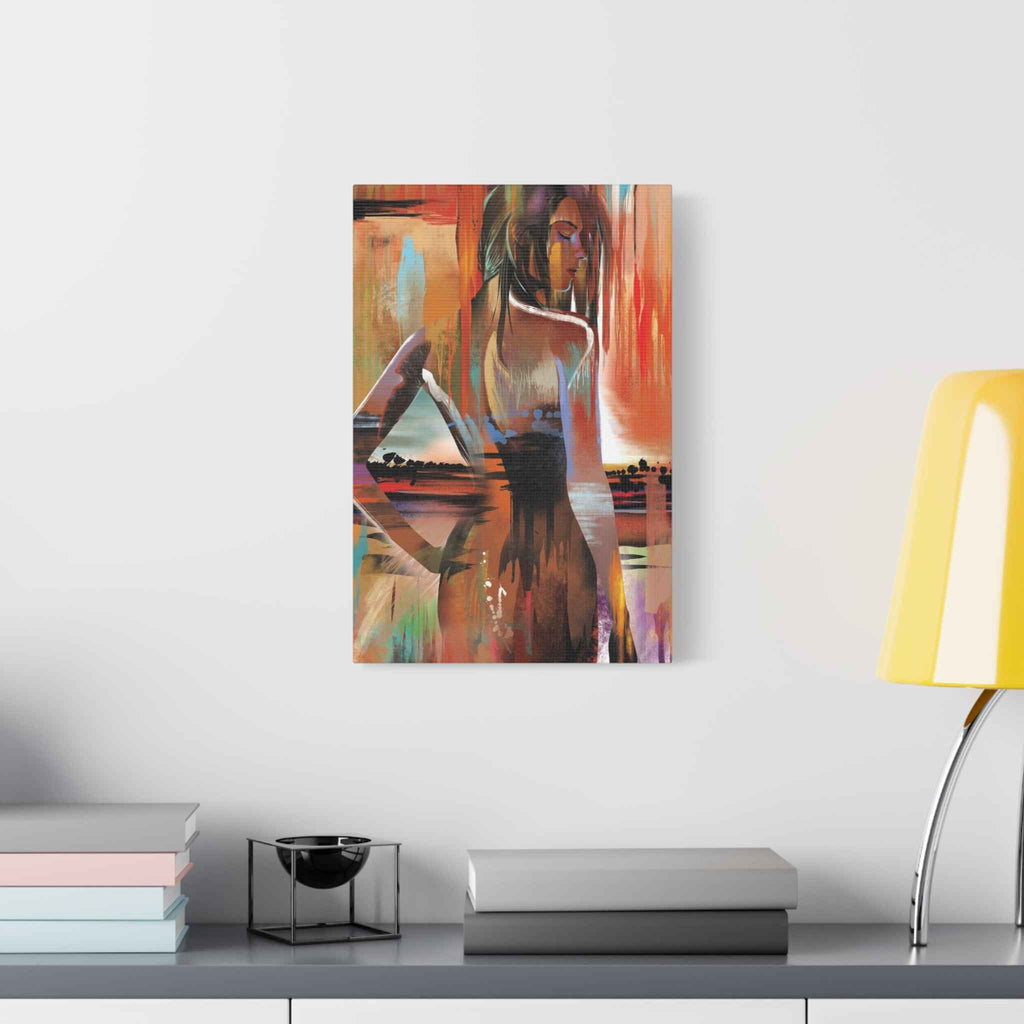 Abstract Woman Portrait Canvas - Stretched Matte Canvas Art - TheKaraHan