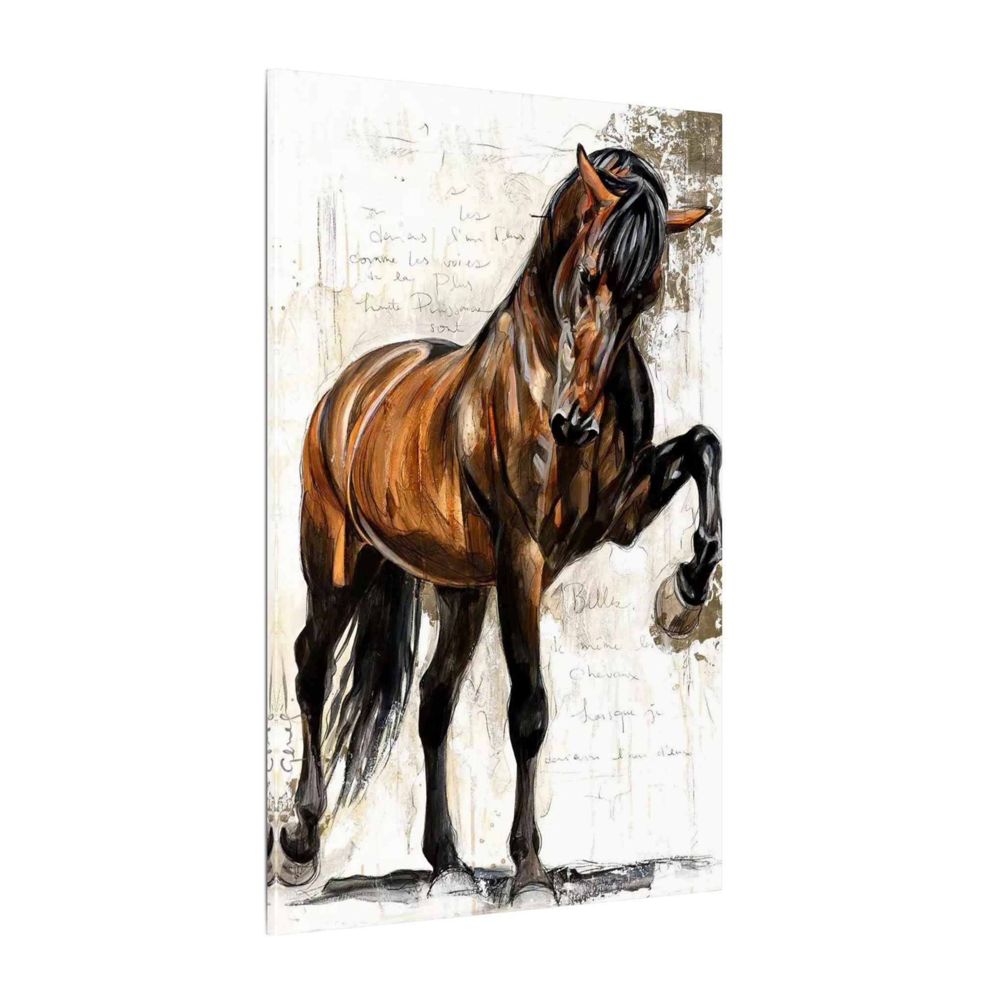 Horse Canvas Wall Art - Brown Stallion Matte Stretched Canvas for Home Decor - TheKaraHan