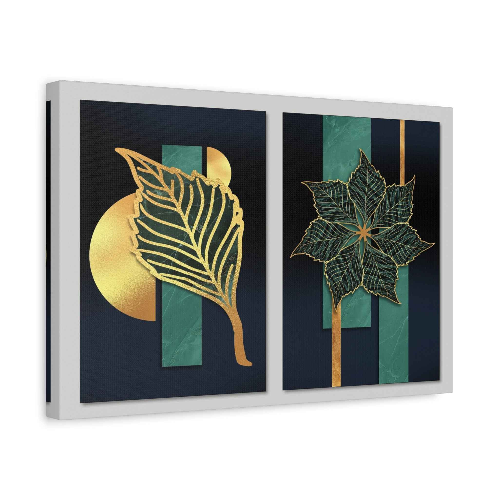 Gold Leaf Wall Art - Botanical Abstract Prints