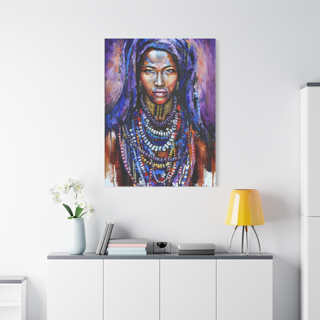 Tribal Queen Canvas Art - Stunning Portrait for Your Space - TheKaraHan