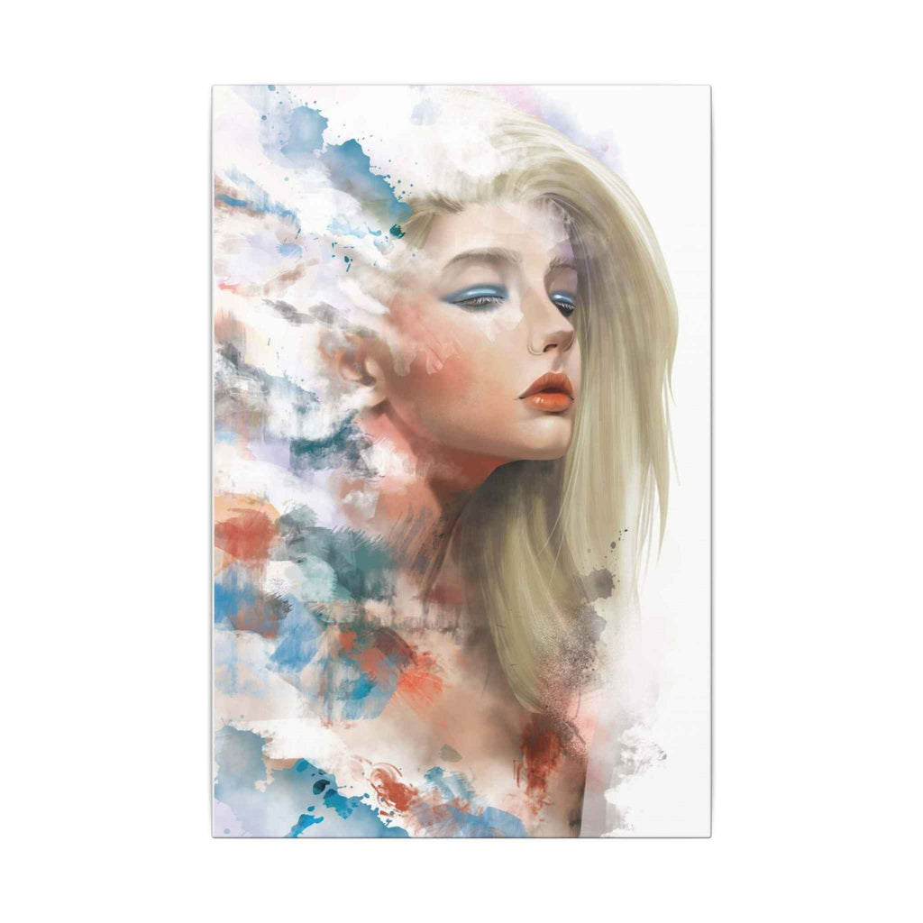Watercolor Portrait Canvas Art - Dreamy Female Face - TheKaraHan