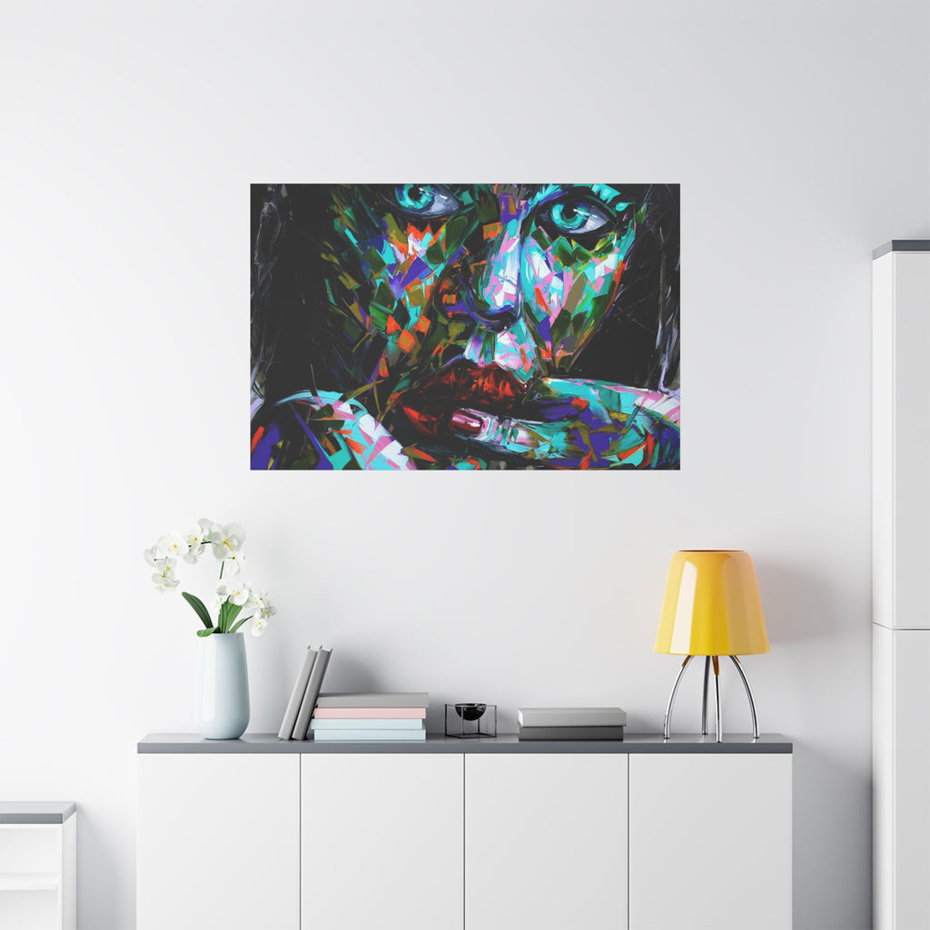 Colorful Abstract Woman Portrait Canvas — Modern Pop Art Wall Decor - TheKaraHan