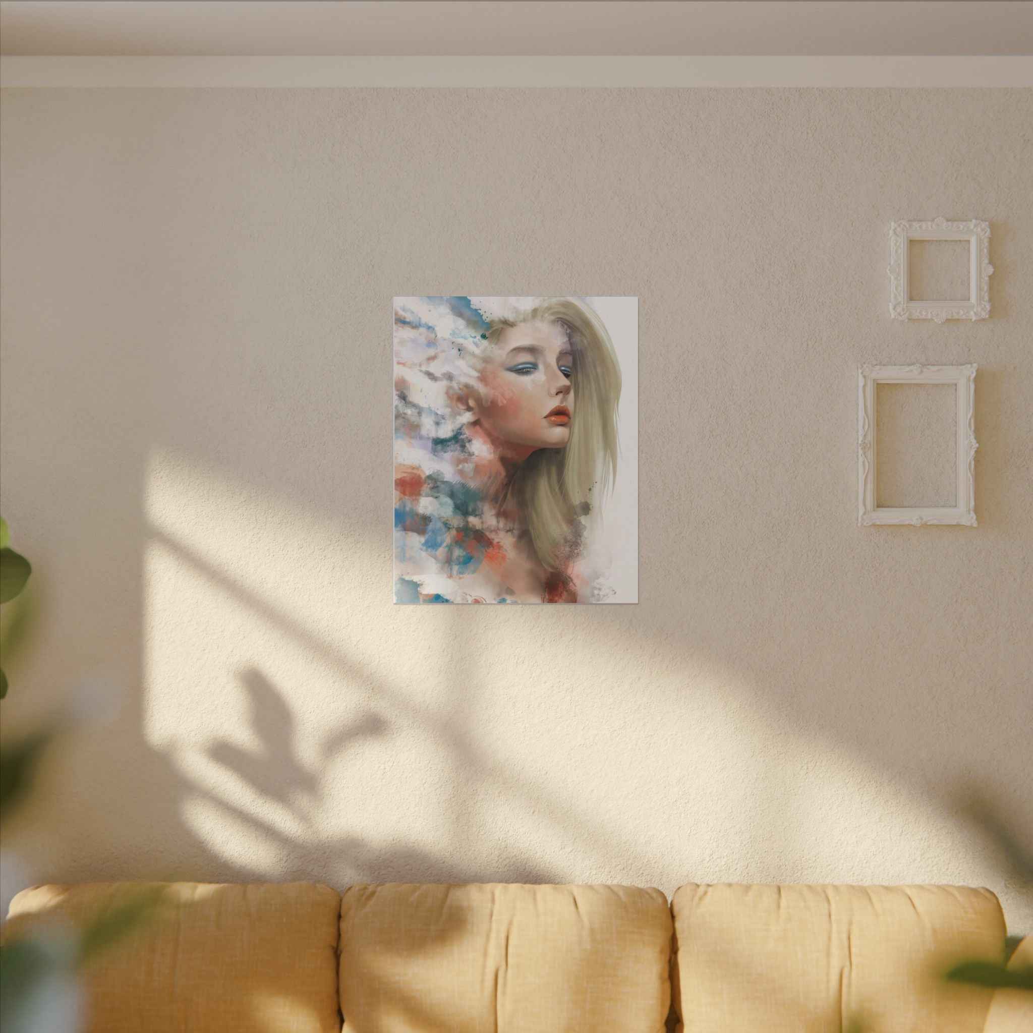 Watercolor Portrait Canvas Art - Dreamy Female Face - TheKaraHan