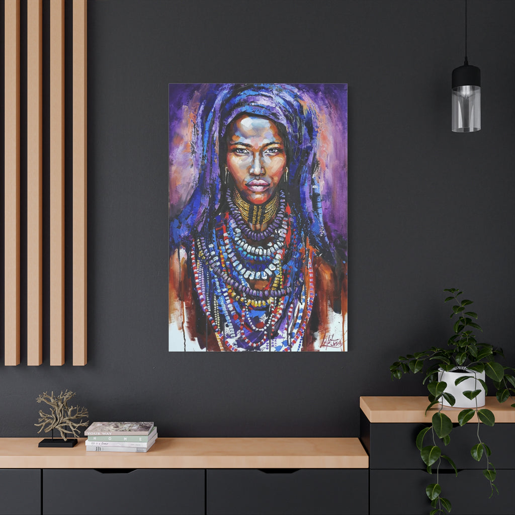Tribal Queen Canvas Art - Stunning Portrait for Your Space - TheKaraHan