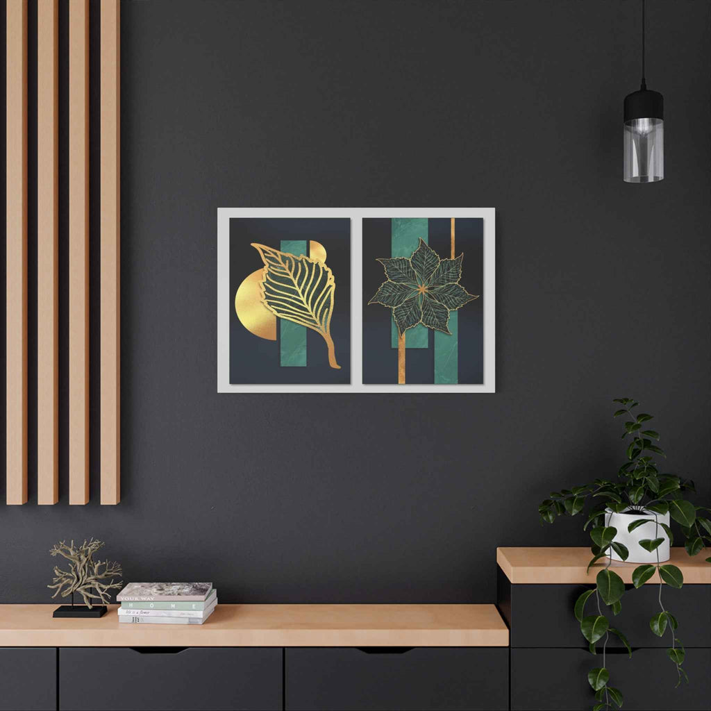 Gold Leaf Wall Art - Botanical Abstract Prints