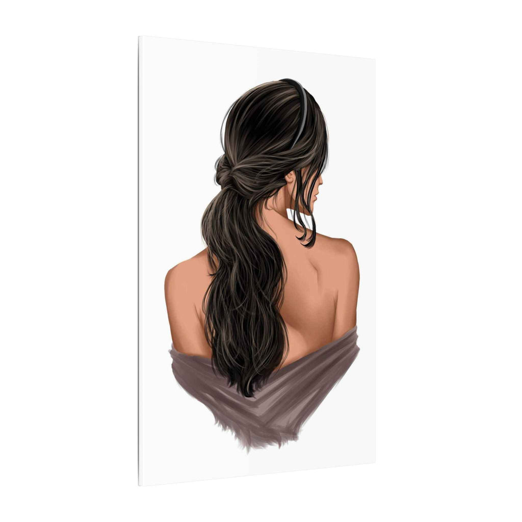 Portrait Canvas Print Woman Back View with Loose Ponytail – Perfect Home Decor for Every Room - TheKaraHan