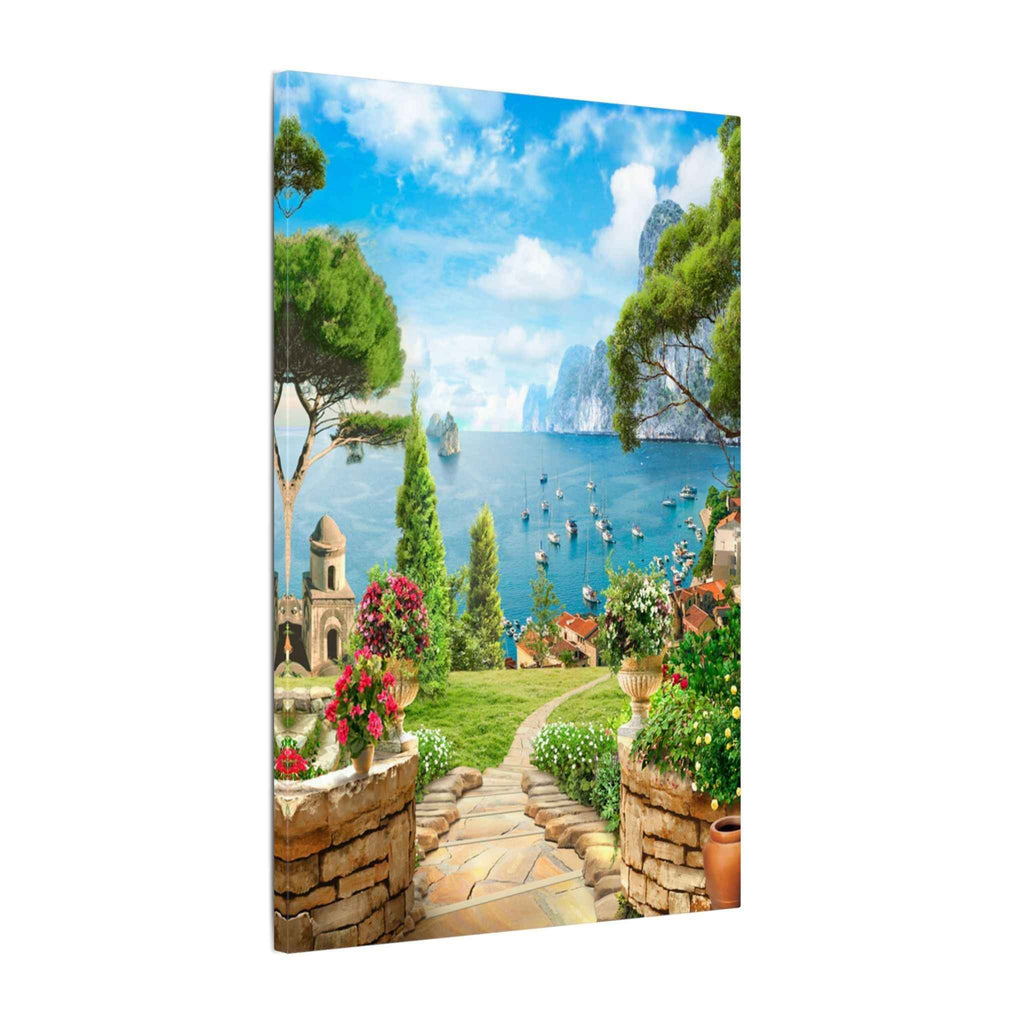 Mediterranean Seaside Canvas Art - Stunning Matte Stretched Wall Painting - TheKaraHan
