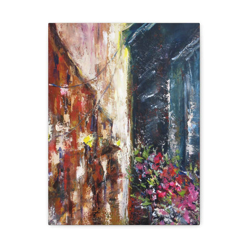 Abstract Floral Canvas Art – Matte Stretched Street Art Painting - TheKaraHan