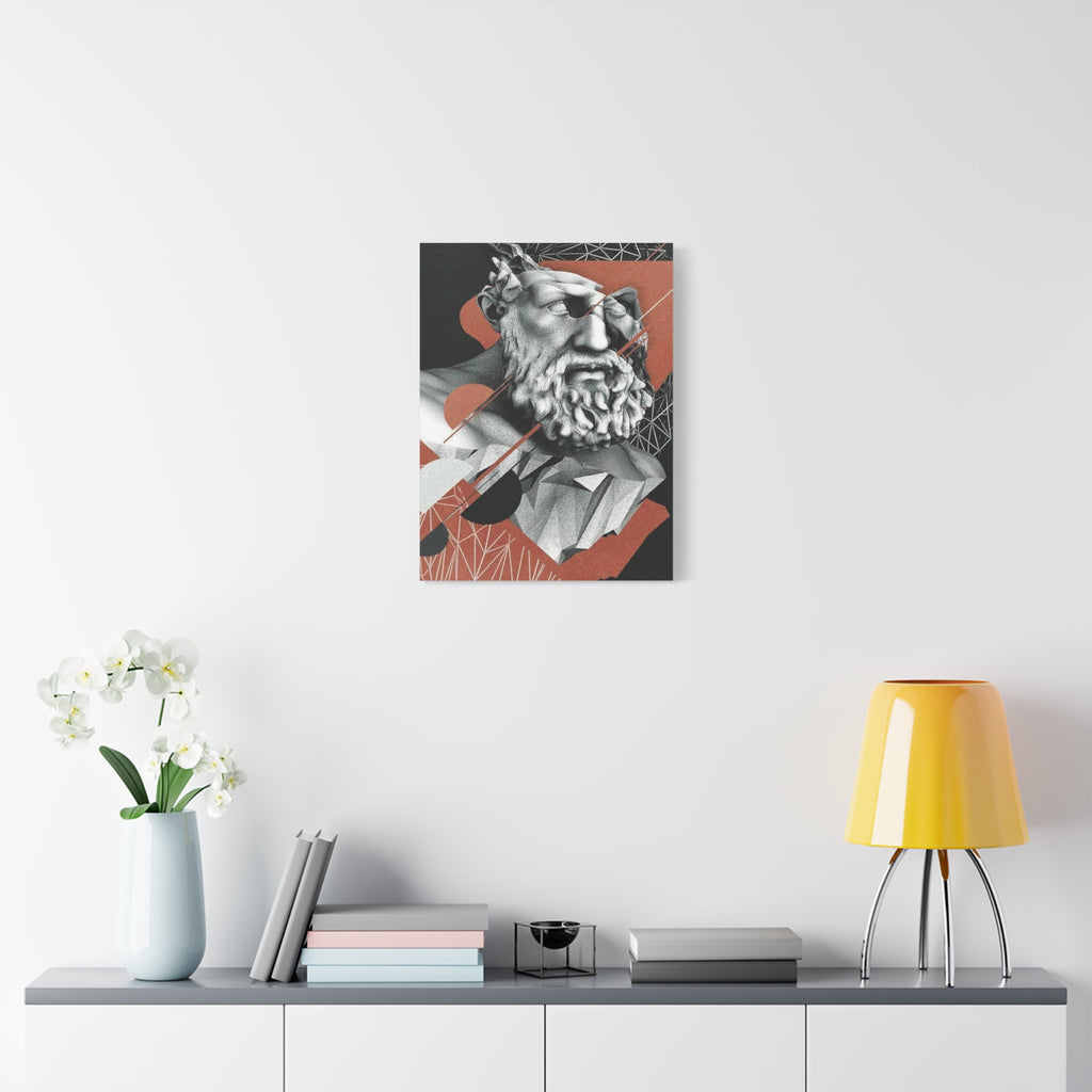Classical Bust Wall Art - Abstract Matte Canvas Print of Geometric Greek Sculpture - TheKaraHan