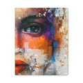 Abstract Face Canvas Wall Art – Colorful Modern Portrait Painting for Living Room Decor