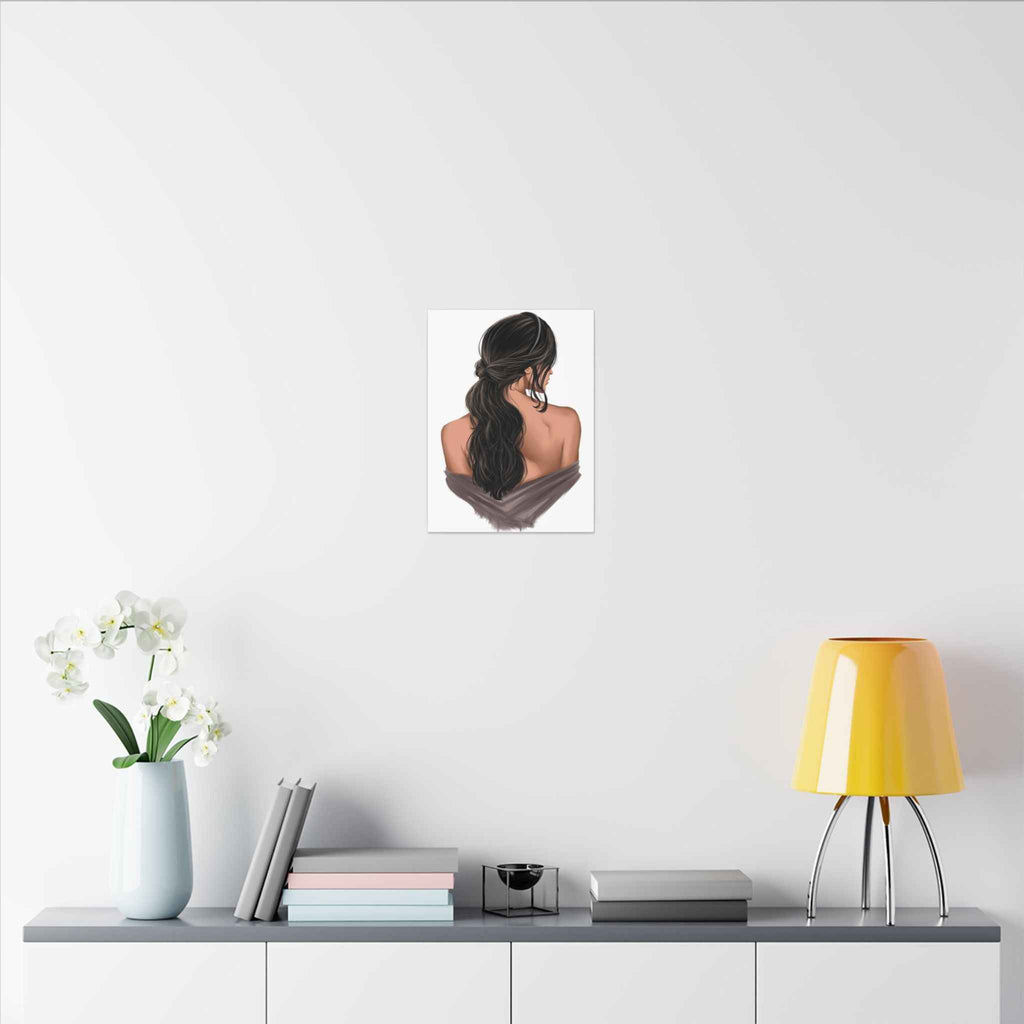 Portrait Canvas Print Woman Back View with Loose Ponytail – Perfect Home Decor for Every Room - TheKaraHan