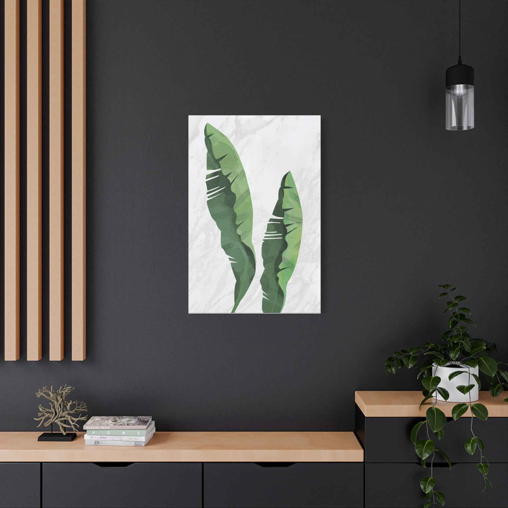 Banana Leaf Canvas Wall Art - Matte Stretched 1.25" - TheKaraHan