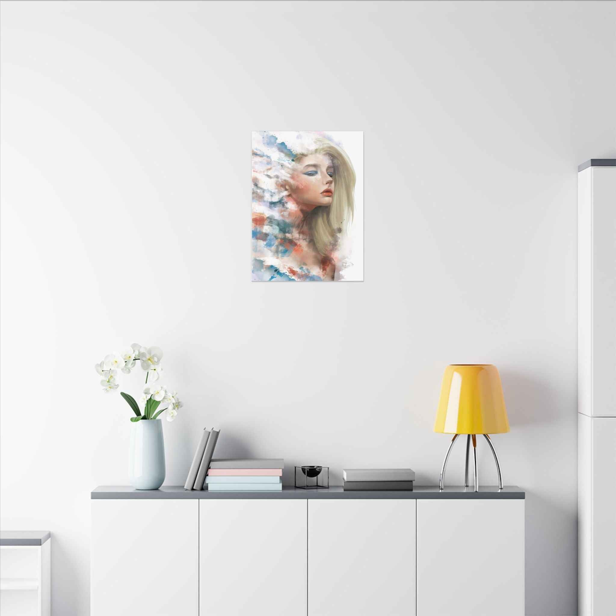 Watercolor Portrait Canvas Art - Dreamy Female Face - TheKaraHan