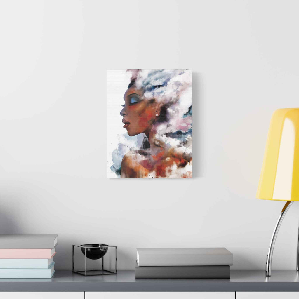 Abstract Watercolor Woman Art - Dreamy Canvas Portrait Wall Decor - TheKaraHan