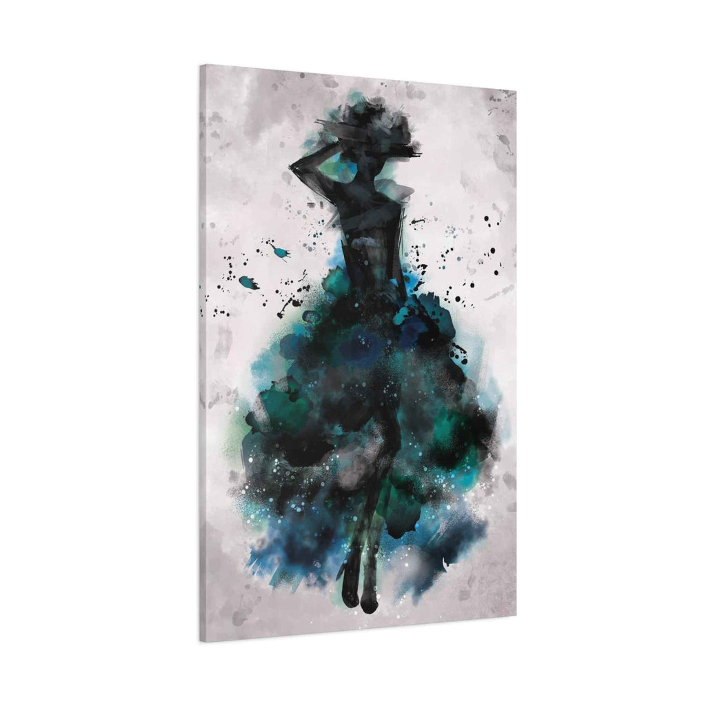 Teal Ballerina Canvas Art - Watercolor Matte Print - TheKaraHan