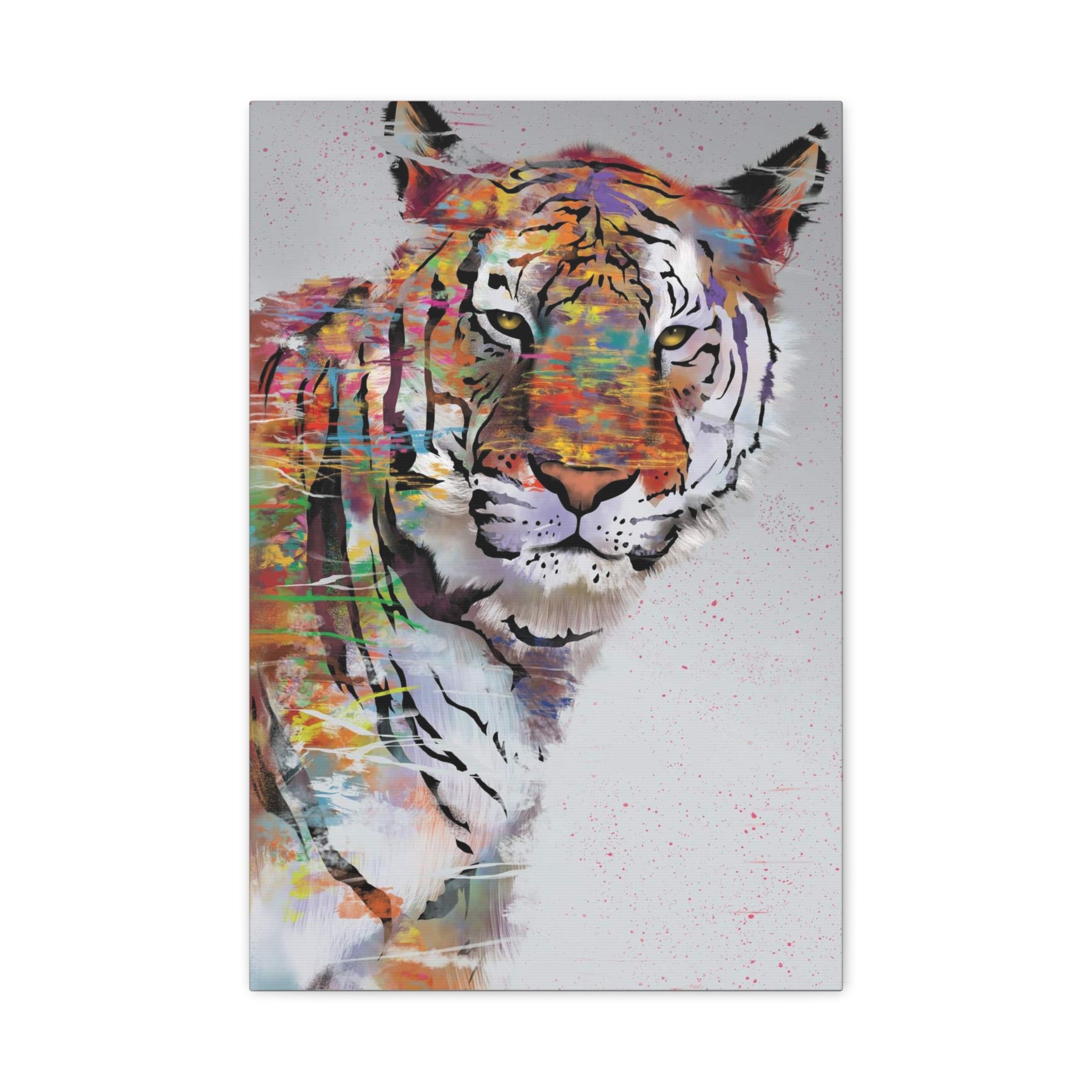 Color Splash Tiger Matte Canvas Wall Art – Stretched 1.25" 
