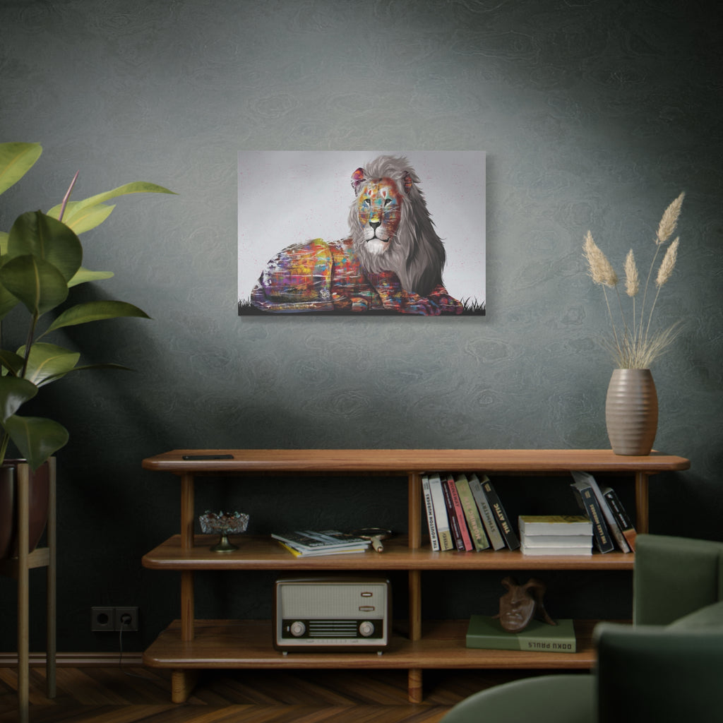 Color Splash Lion Matte Canvas Wall Art — Stretched 1.25"