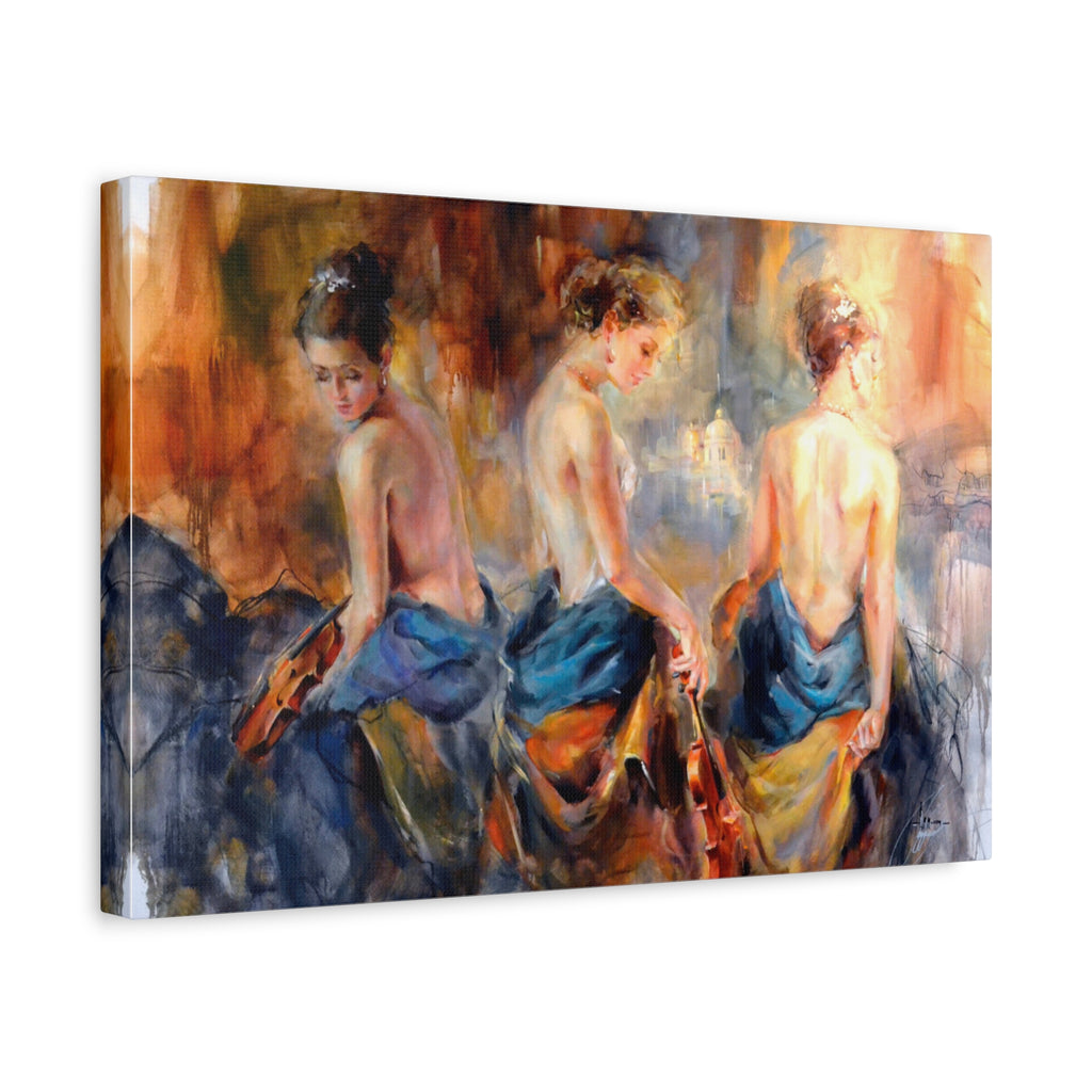 Impressionist Ballerinas Matte Stretched Canvas 