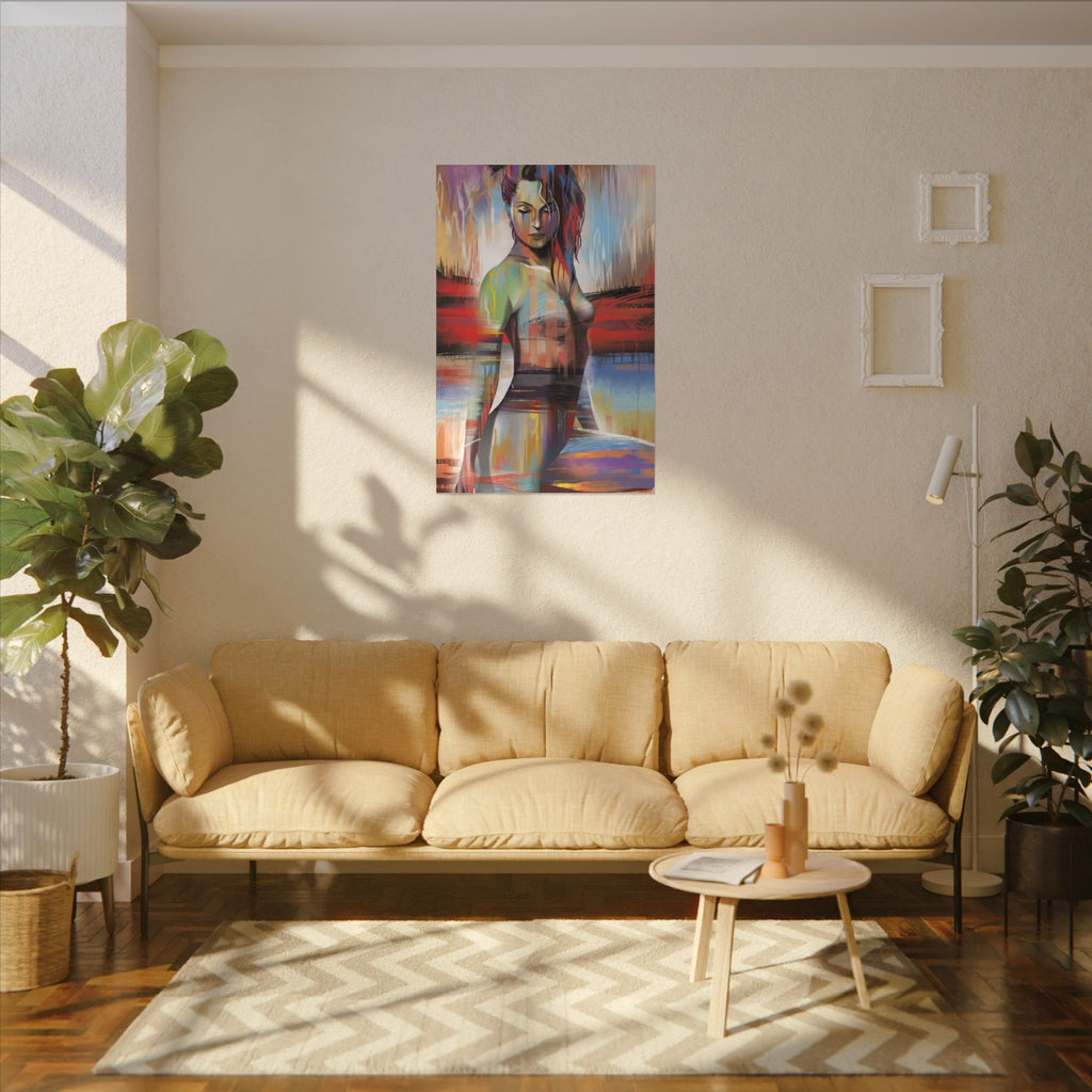 Abstract Colorful Woman Matte Canvas Print — Modern Figurative Wall Art 