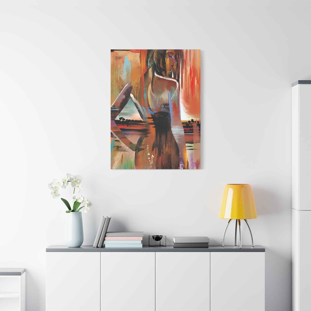 Abstract Woman Portrait Canvas - Stretched Matte Canvas Art - TheKaraHan