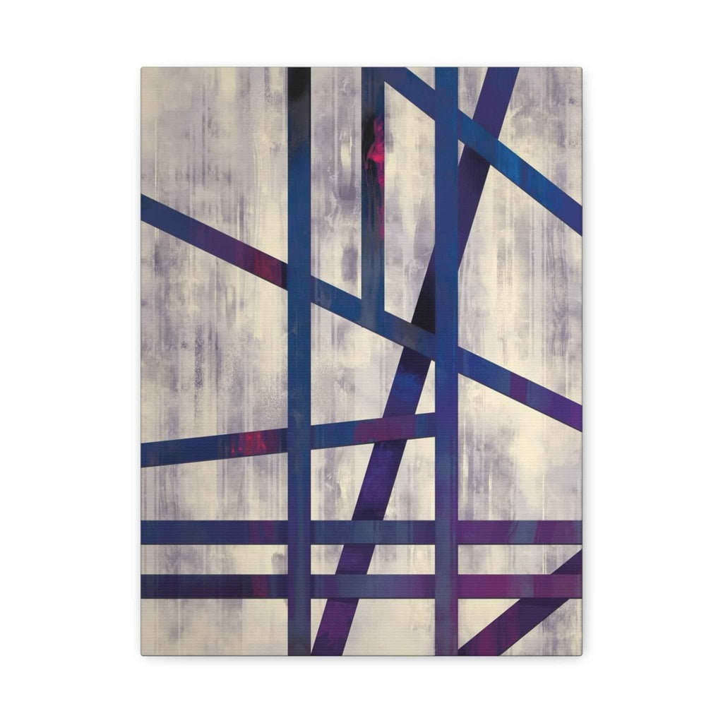 Abstract Geometric Canvas Print - Contemporary Blue and Purple Line Artwork - TheKaraHan