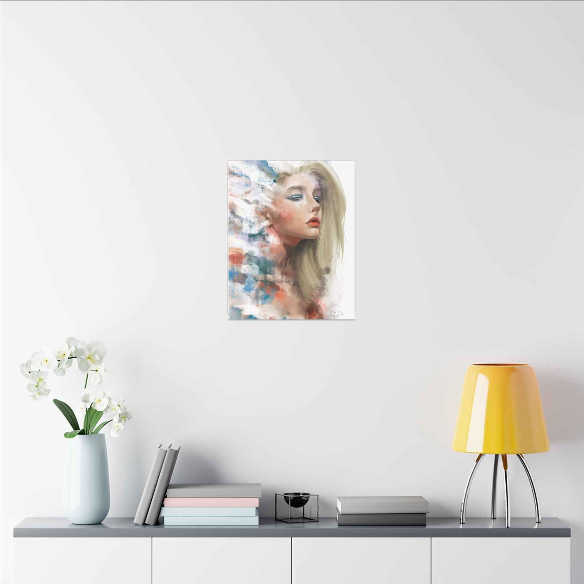 Watercolor Portrait Canvas Art - Dreamy Female Face - TheKaraHan