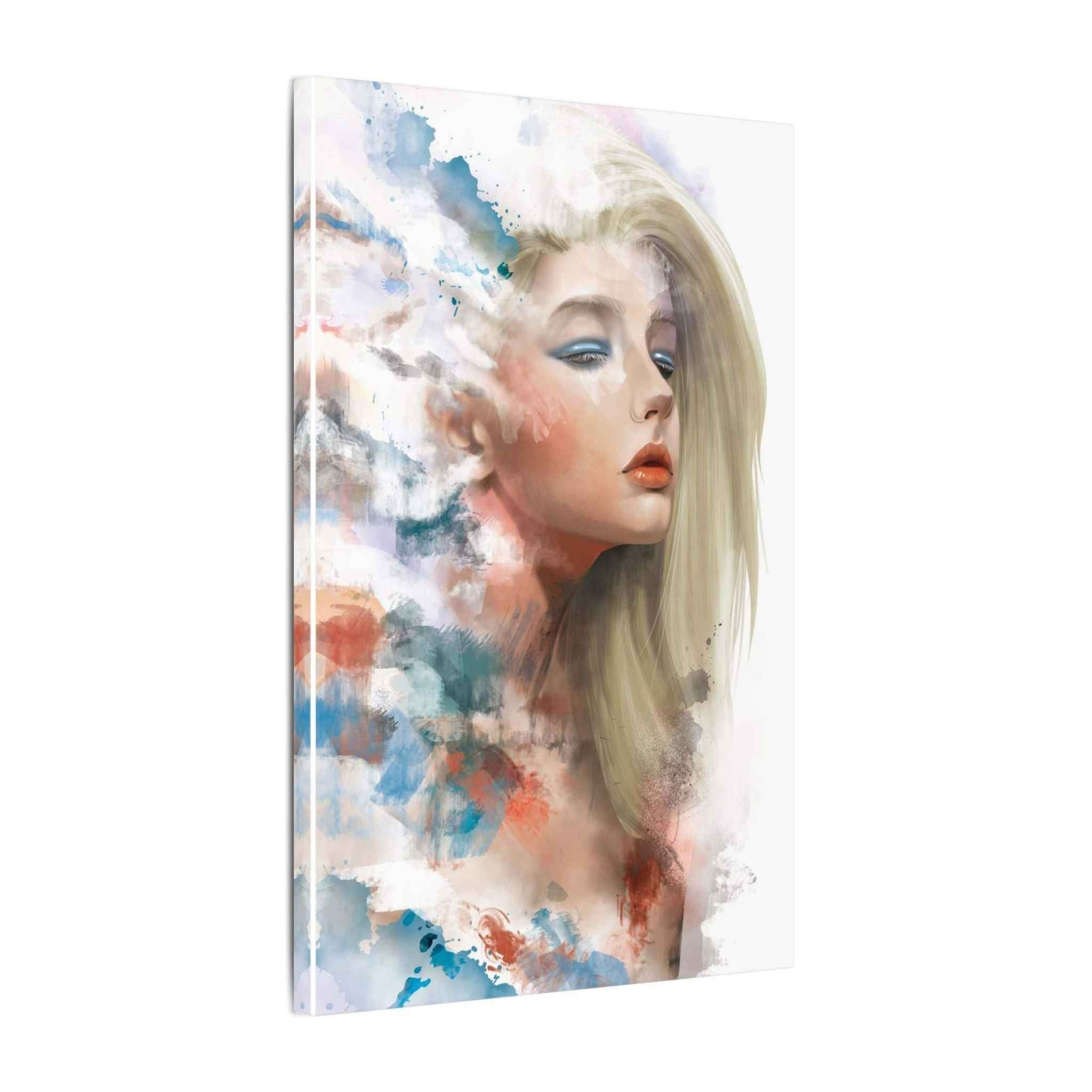 Watercolor Portrait Canvas Art - Dreamy Female Face - TheKaraHan