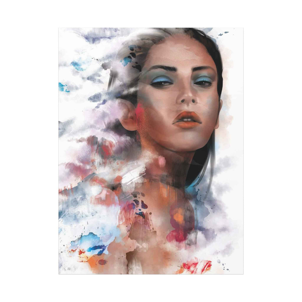 Watercolor Portrait Canvas Print — Ethereal Female Face Matte Stretched Art - TheKaraHan