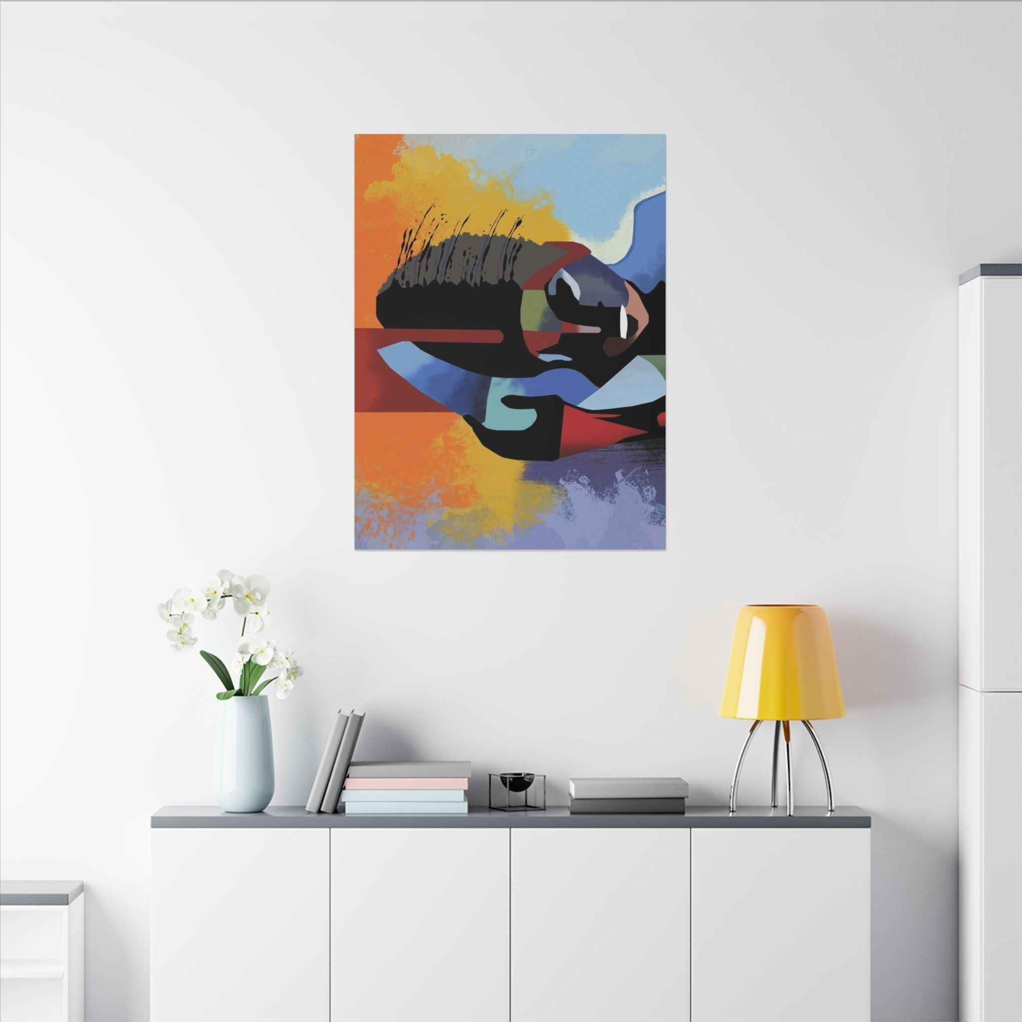 Abstract Guitar Art Canvas - Colorful Modern Music Wall Decor for Your Space - TheKaraHan
