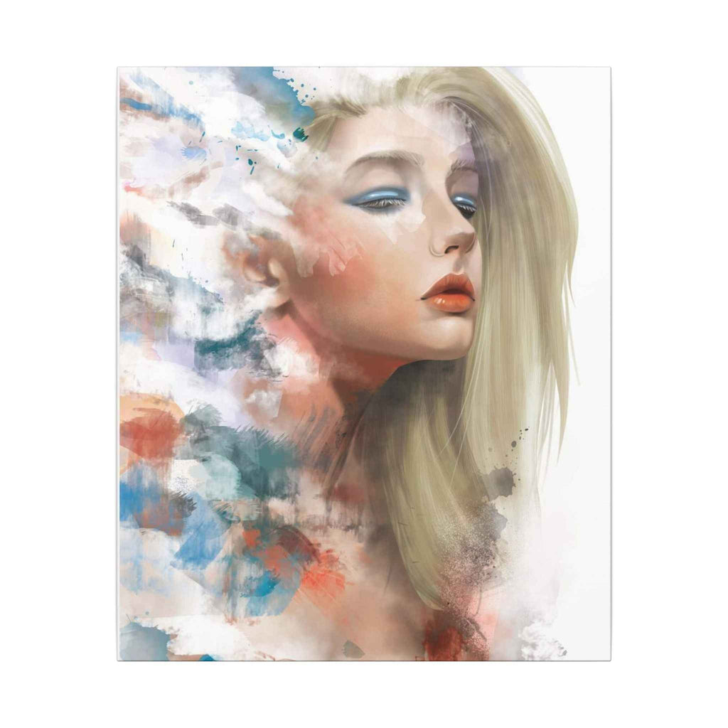 Watercolor Portrait Canvas Art - Dreamy Female Face - TheKaraHan