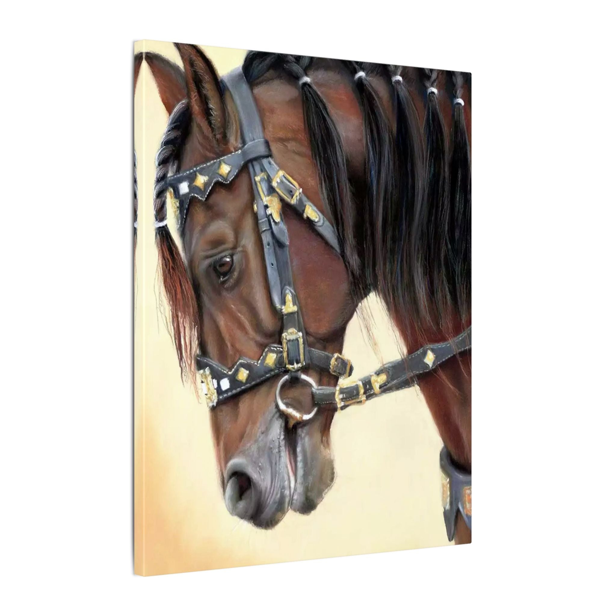 Horse Portrait Canvas Print — Elegant Bridle Art for Home & Stable Decor - TheKaraHan