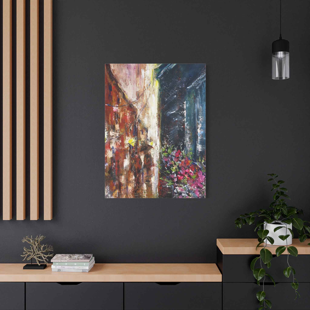 Abstract Floral Canvas Art – Matte Stretched Street Art Painting - TheKaraHan