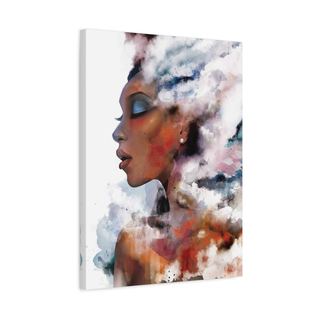 Abstract Watercolor Woman Art - Dreamy Canvas Portrait Wall Decor - TheKaraHan