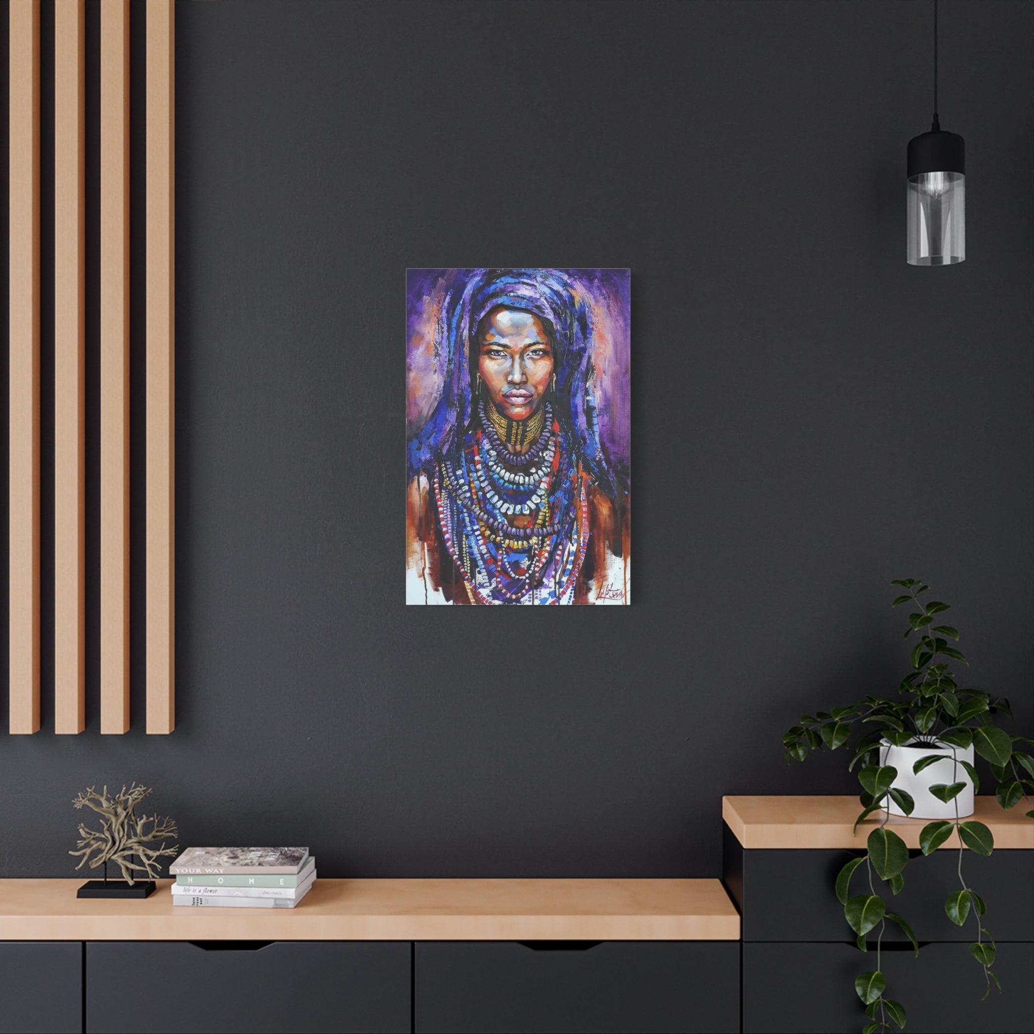 Tribal Queen Canvas Art - Stunning Portrait for Your Space - TheKaraHan