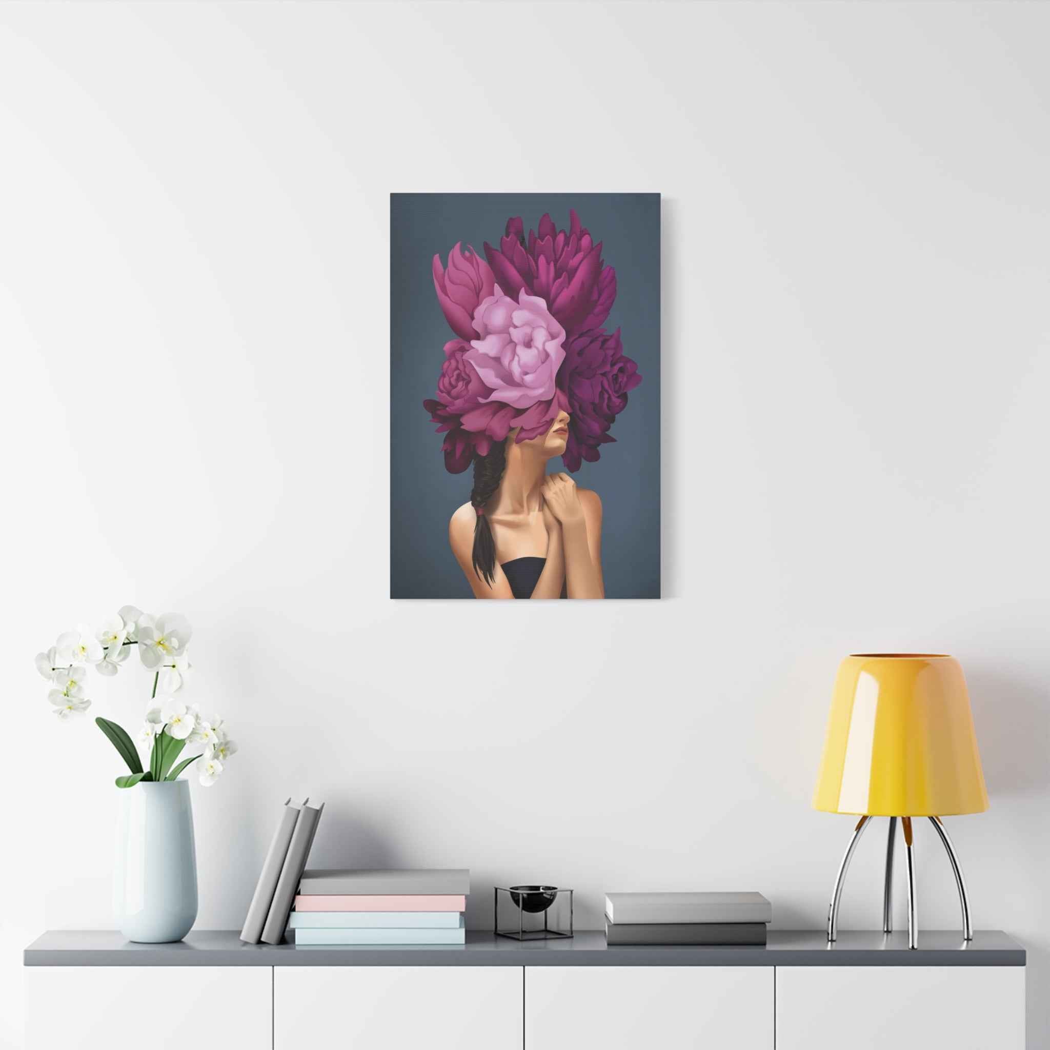 Floral Masked Woman Wall Art - TheKaraHan