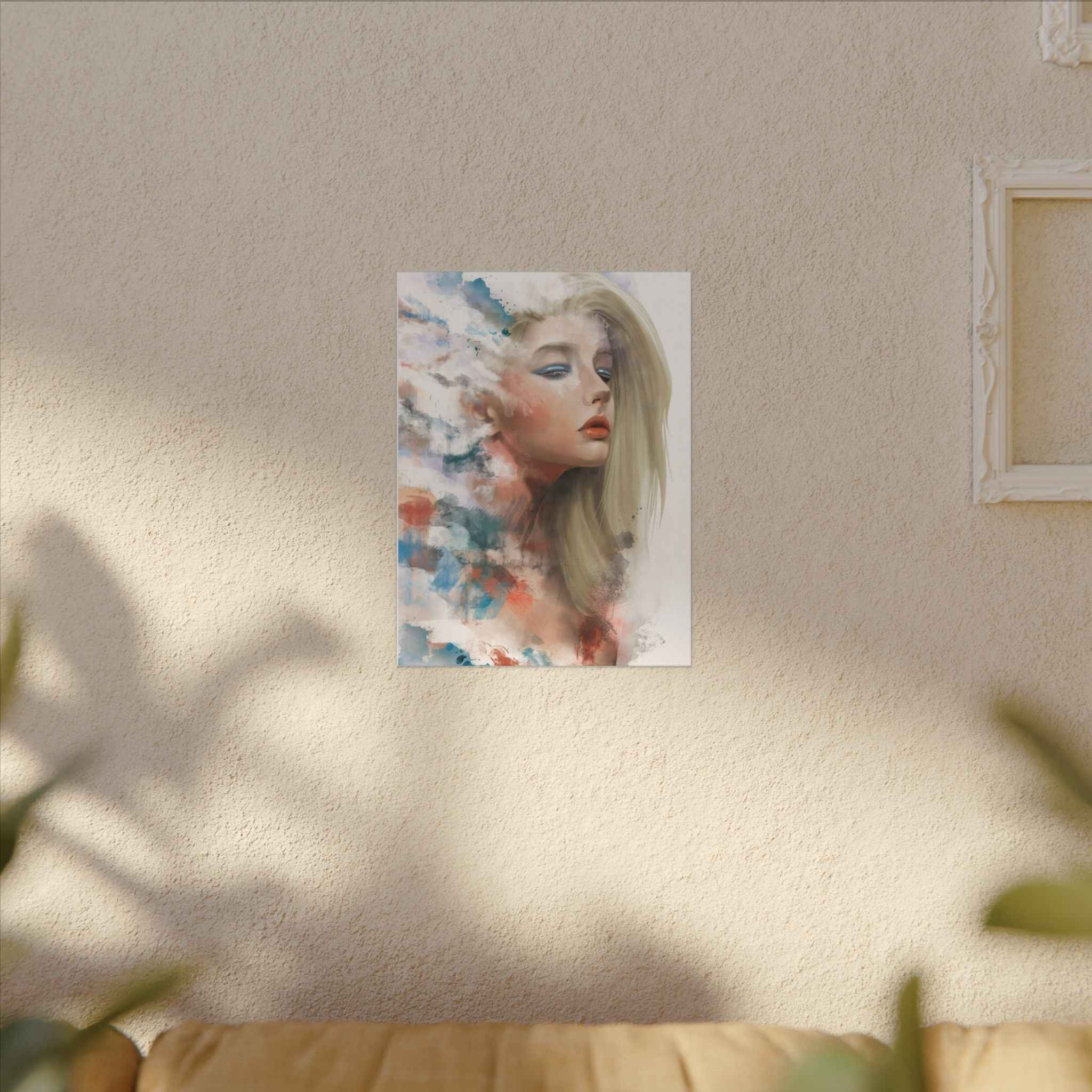 Watercolor Portrait Canvas Art - Dreamy Female Face - TheKaraHan