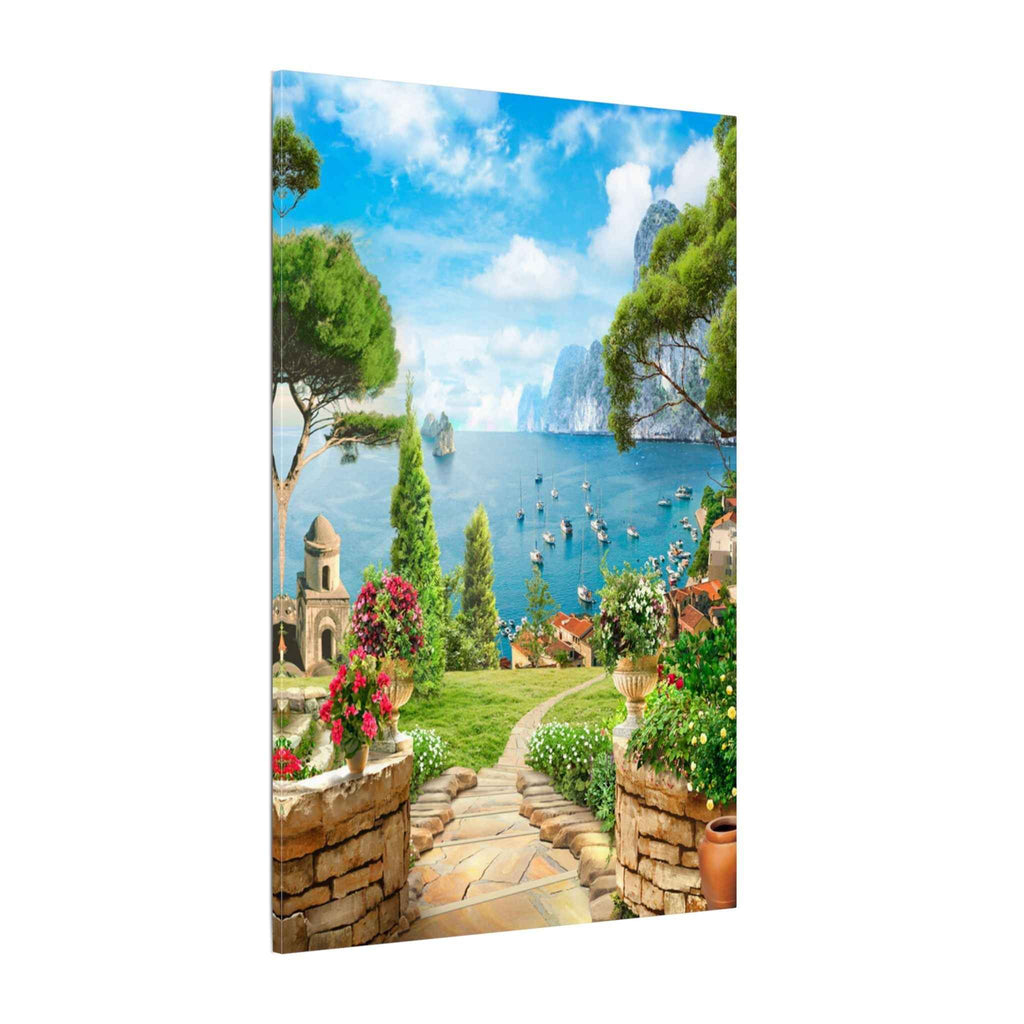 Mediterranean Seaside Canvas Art - Stunning Matte Stretched Wall Painting - TheKaraHan