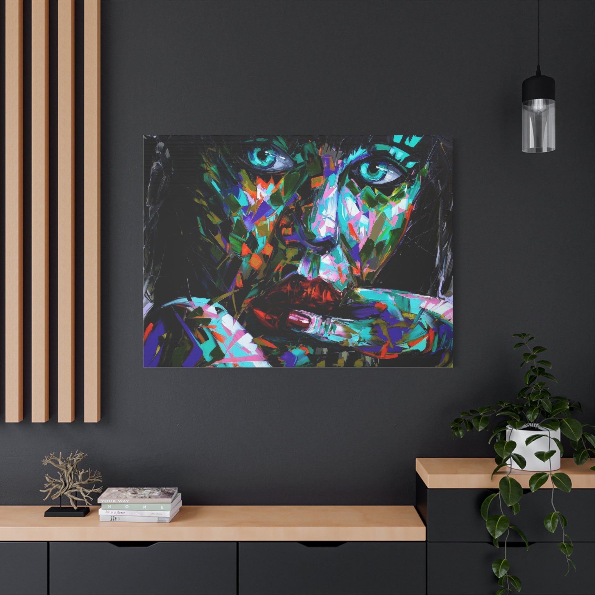 Colorful Abstract Woman Portrait Canvas — Modern Pop Art Wall Decor - TheKaraHan
