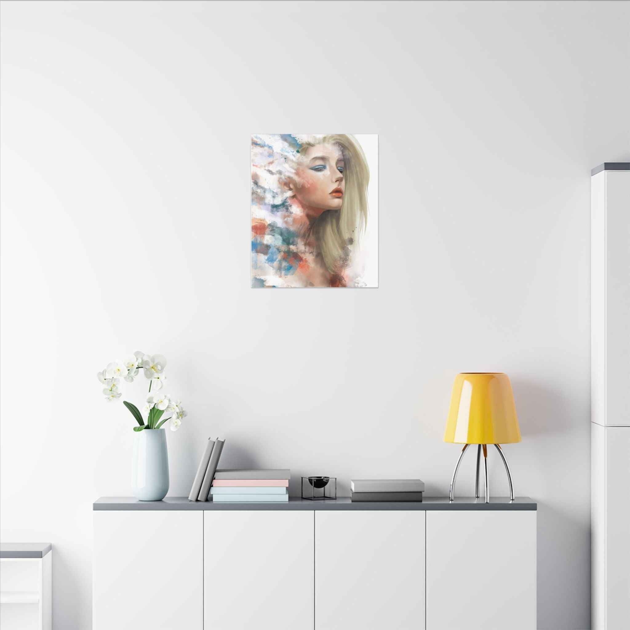 Watercolor Portrait Canvas Art - Dreamy Female Face - TheKaraHan