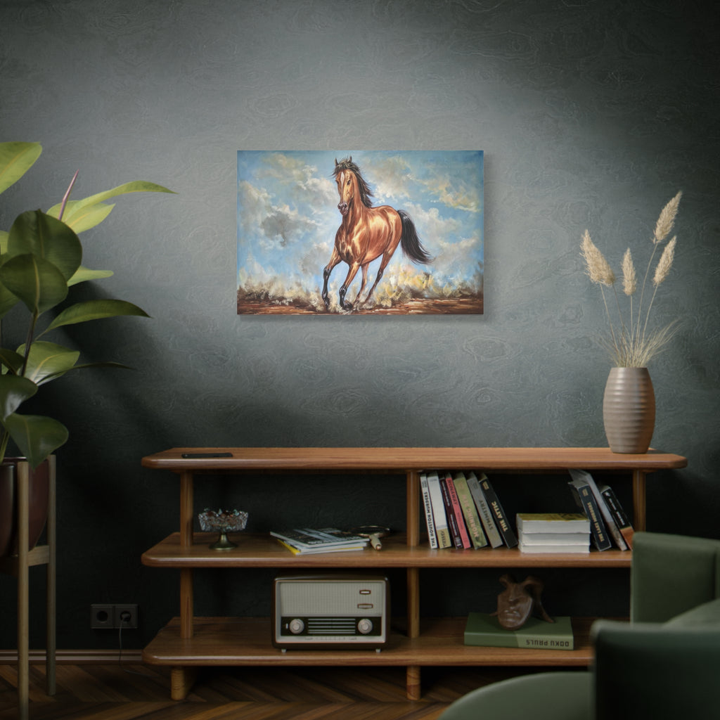 Galloping Horse Matte Canvas Print — Stretched Wall Art 