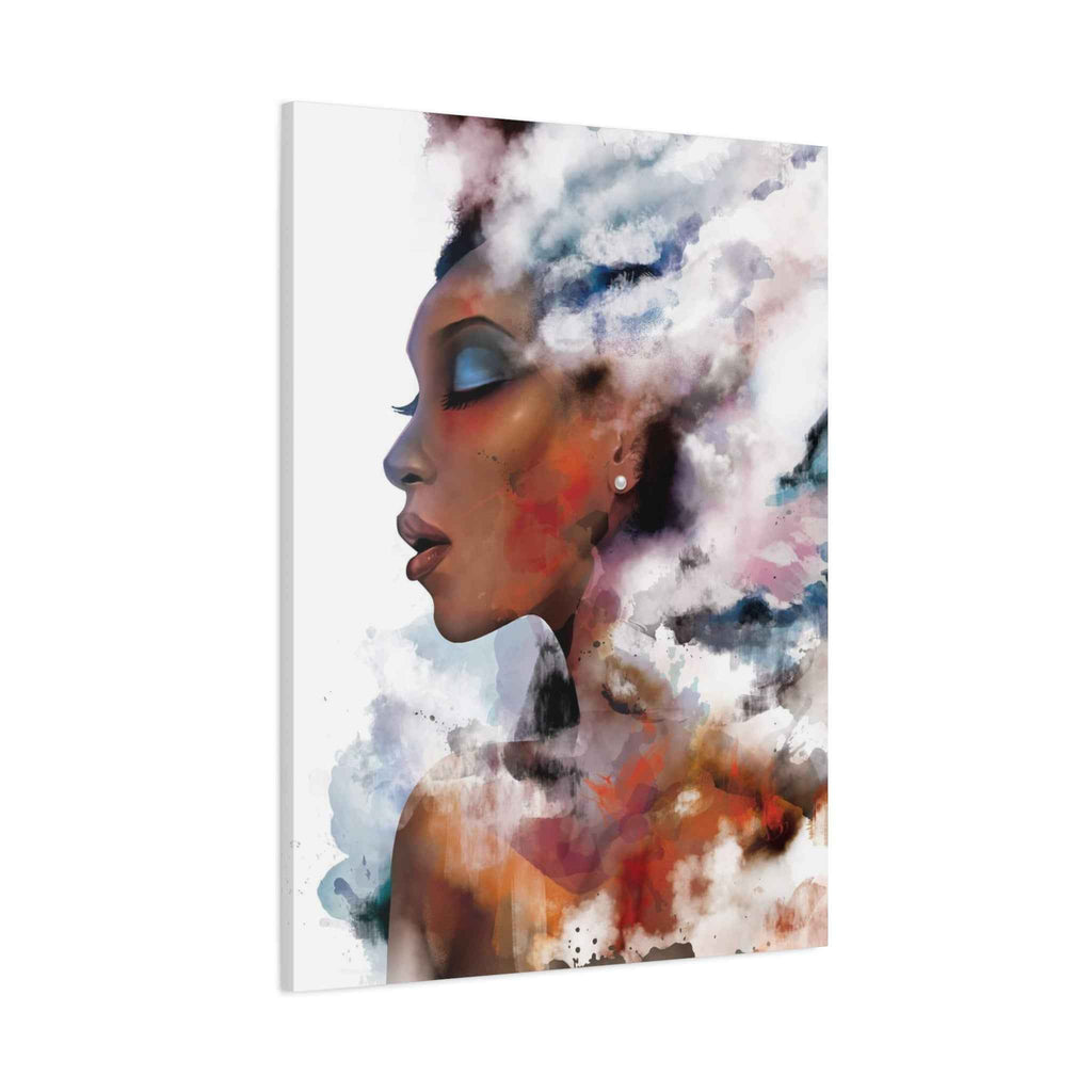 Abstract Watercolor Woman Art - Dreamy Canvas Portrait Wall Decor - TheKaraHan