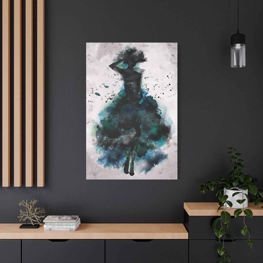 Teal Ballerina Canvas Art - Watercolor Matte Print - TheKaraHan