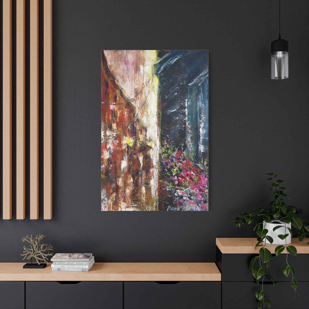 Abstract Floral Canvas Art – Matte Stretched Street Art Painting - TheKaraHan