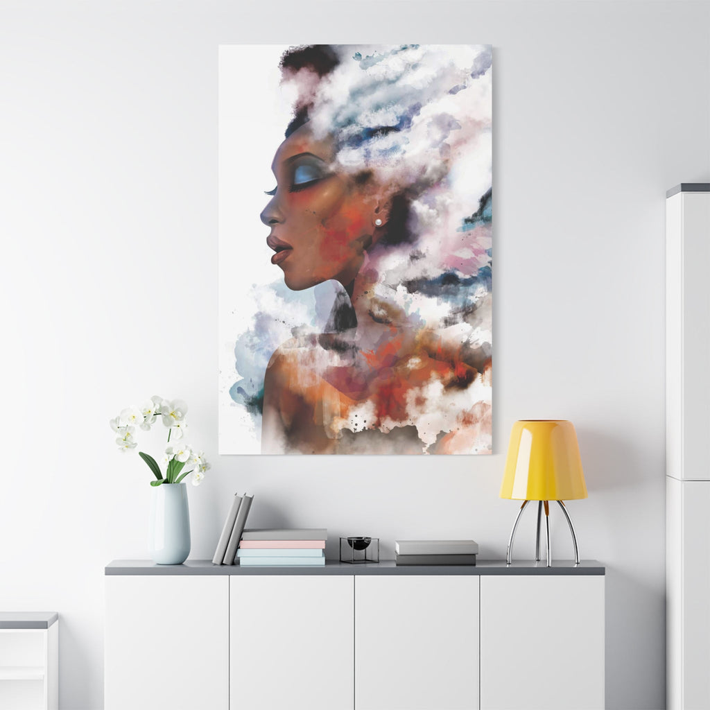 Abstract Watercolor Woman Art - Dreamy Canvas Portrait Wall Decor - TheKaraHan
