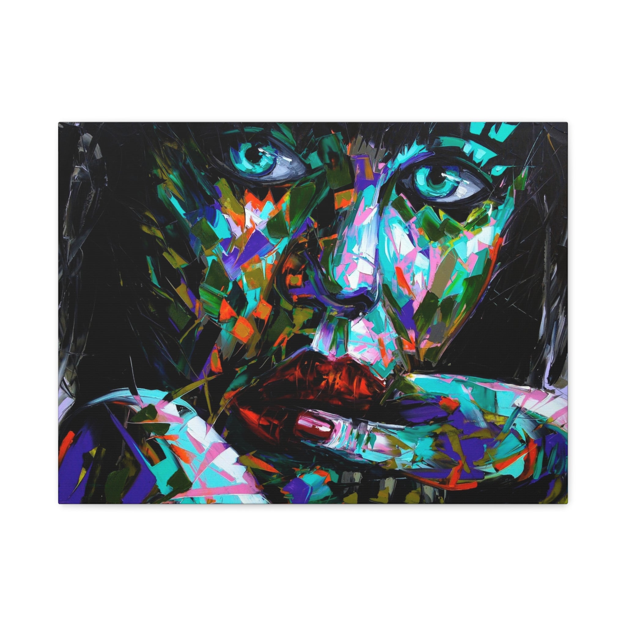 Colorful Abstract Woman Portrait Canvas — Modern Pop Art Wall Decor 