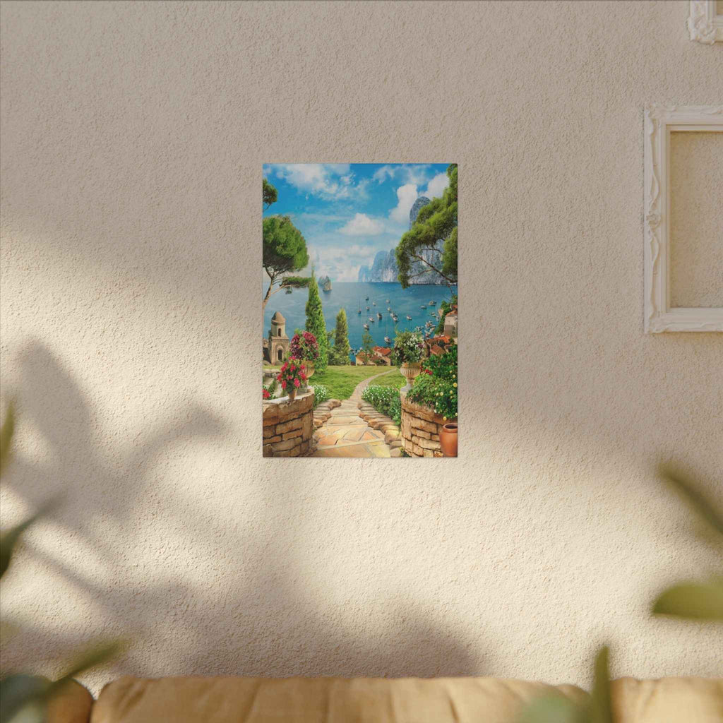 Mediterranean Seaside Canvas Art - Stunning Matte Stretched Wall Painting - TheKaraHan