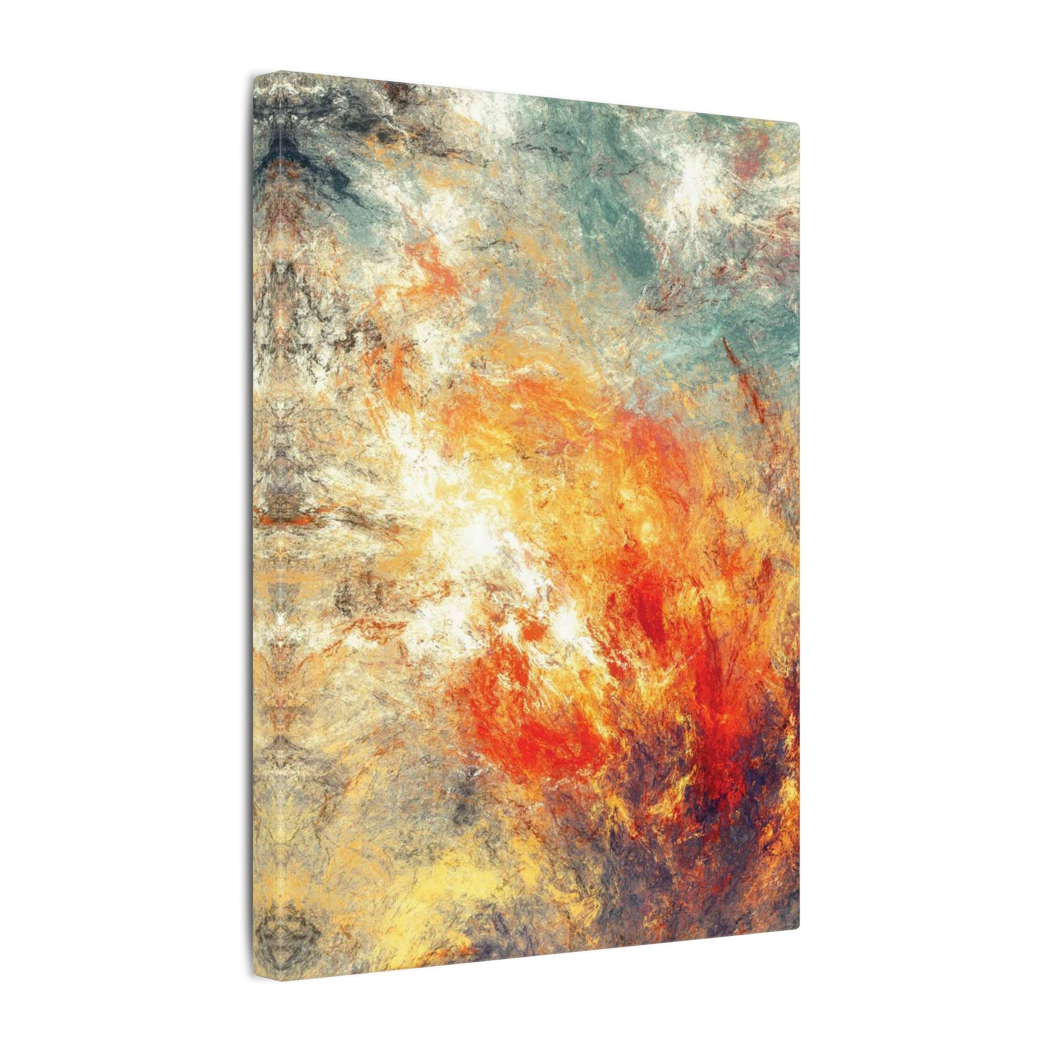 Abstract Nebula Canvas Wall Art — Colorful Modern Stretched Matte Print 